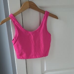 MONO B Hot Pink Crop Tank Top Sport Bra